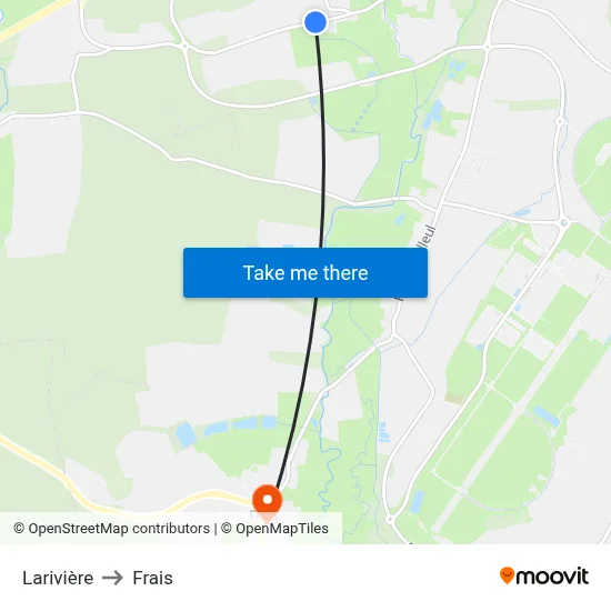 Larivière to Frais map