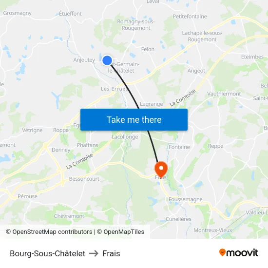 Bourg-Sous-Châtelet to Frais map