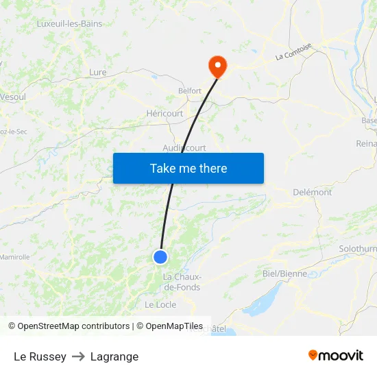 Le Russey to Lagrange map