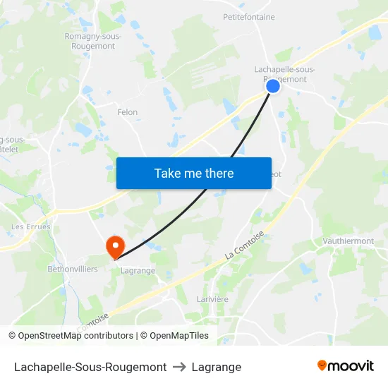 Lachapelle-Sous-Rougemont to Lagrange map