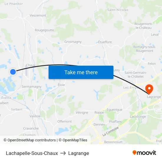 Lachapelle-Sous-Chaux to Lagrange map