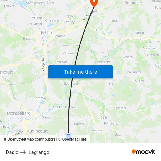 Dasle to Lagrange map