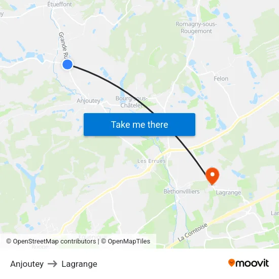 Anjoutey to Lagrange map