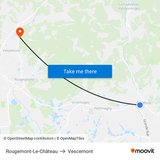 Rougemont-Le-Château to Vescemont map