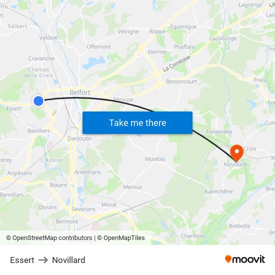 Essert to Novillard map