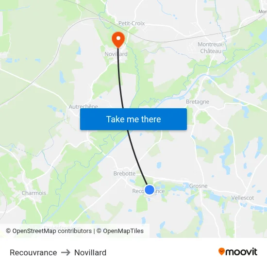 Recouvrance to Novillard map