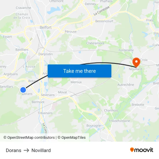 Dorans to Novillard map
