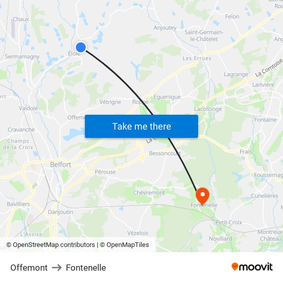 Offemont to Fontenelle map