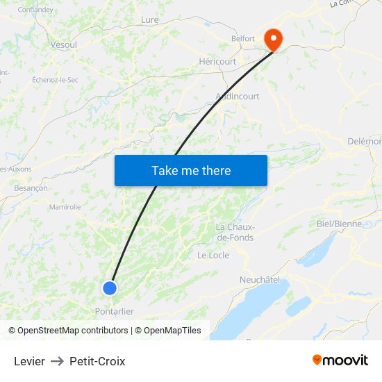 Levier to Petit-Croix map