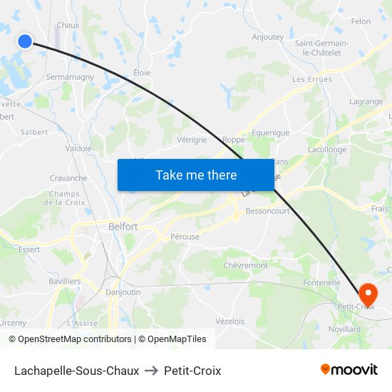 Lachapelle-Sous-Chaux to Petit-Croix map