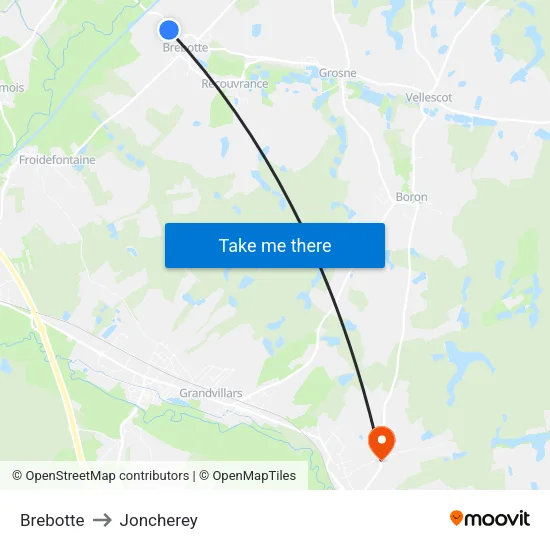 Brebotte to Joncherey map
