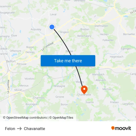 Felon to Chavanatte map
