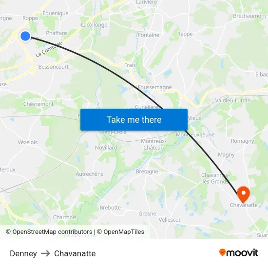 Denney to Chavanatte map