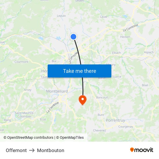 Offemont to Montbouton map