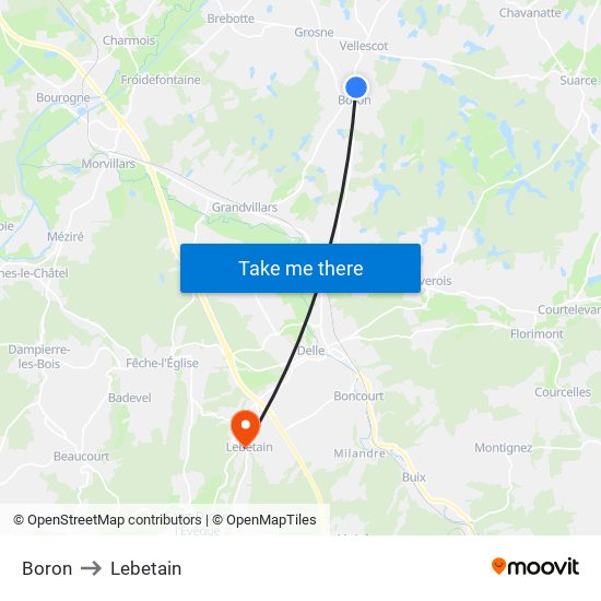 Boron to Lebetain map