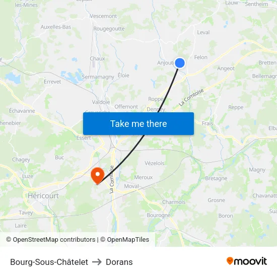 Bourg-Sous-Châtelet to Dorans map