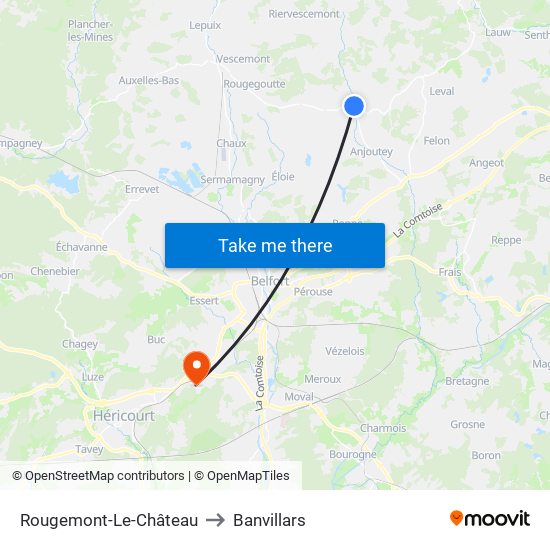 Rougemont-Le-Château to Banvillars map