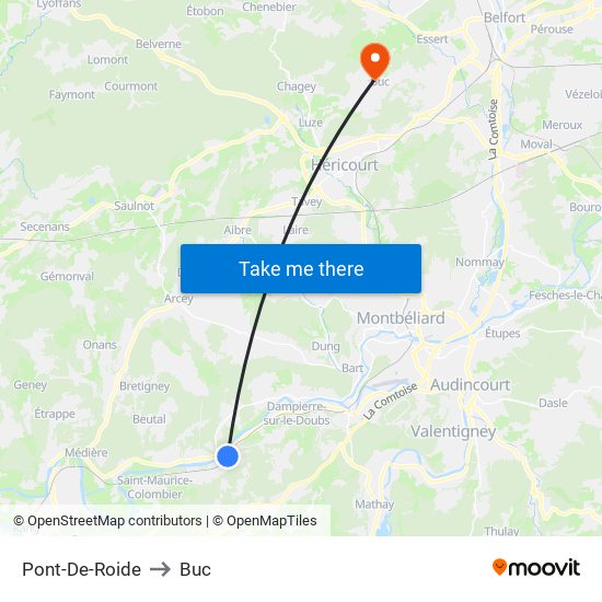 Pont-De-Roide to Buc map