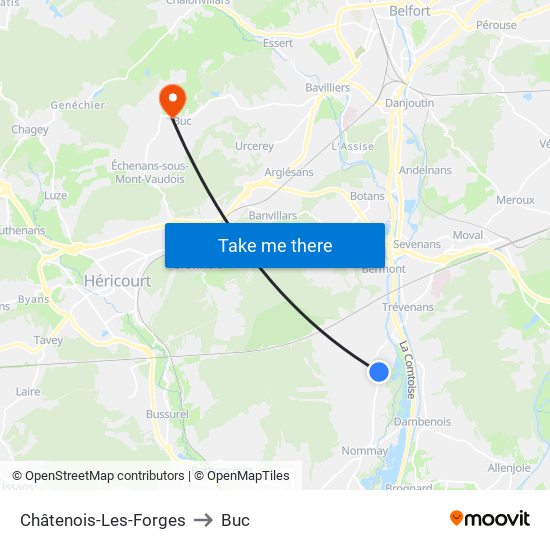 Châtenois-Les-Forges to Buc map