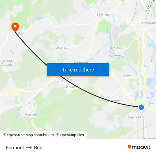 Bermont to Buc map