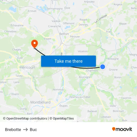 Brebotte to Buc map