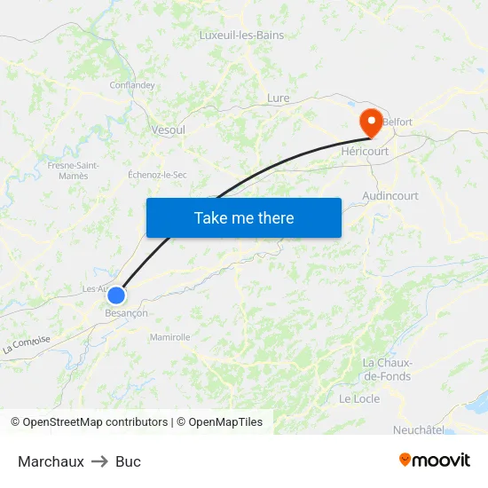 Marchaux to Buc map