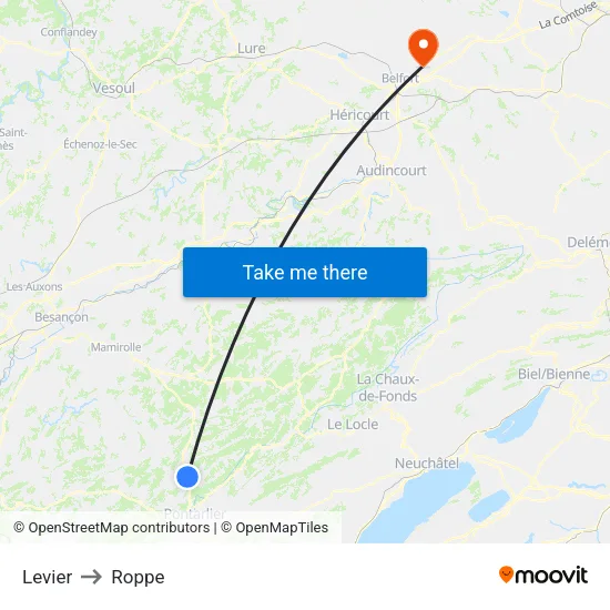 Levier to Roppe map
