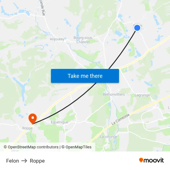 Felon to Roppe map
