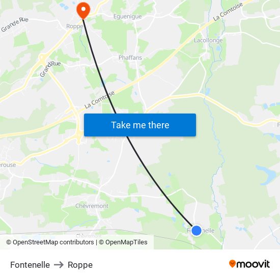 Fontenelle to Roppe map