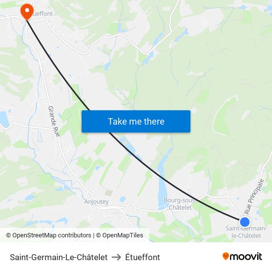 Saint-Germain-Le-Châtelet to Étueffont map