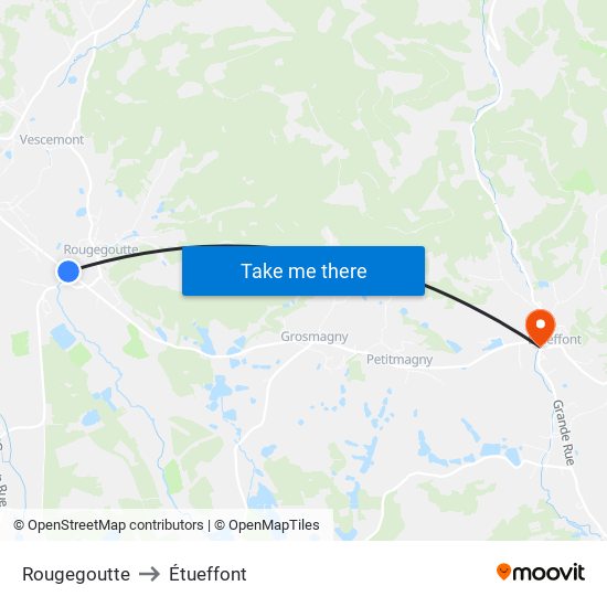 Rougegoutte to Étueffont map