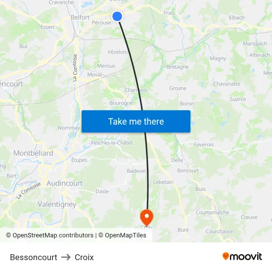 Bessoncourt to Croix map