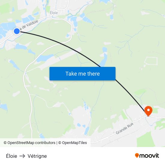Éloie to Vétrigne map
