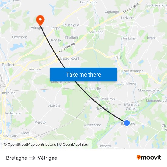 Bretagne to Vétrigne map