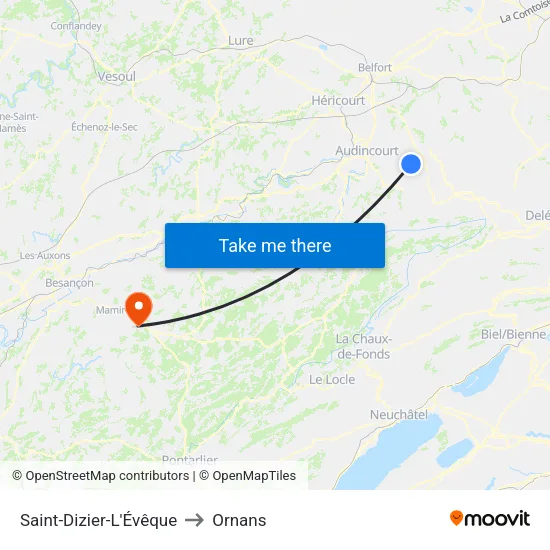 Saint-Dizier-L'Évêque to Ornans map