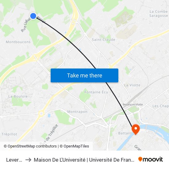 Leverrier to Maison De L'Université | Université De Franche-Comté map