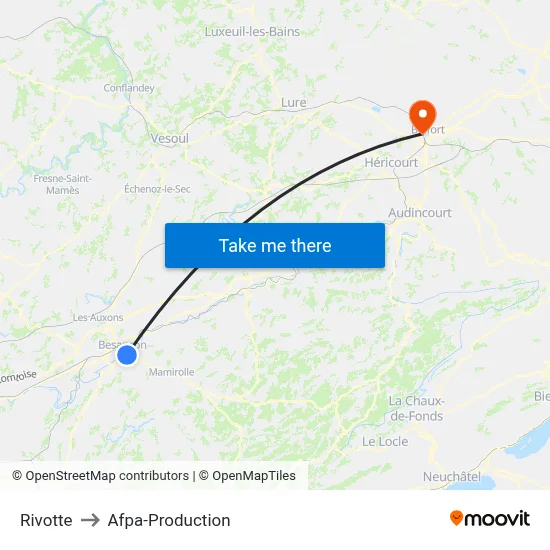 Rivotte to Afpa-Production map