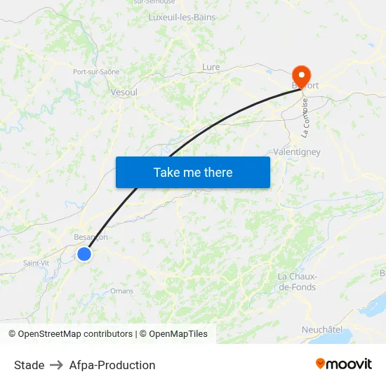 Stade to Afpa-Production map
