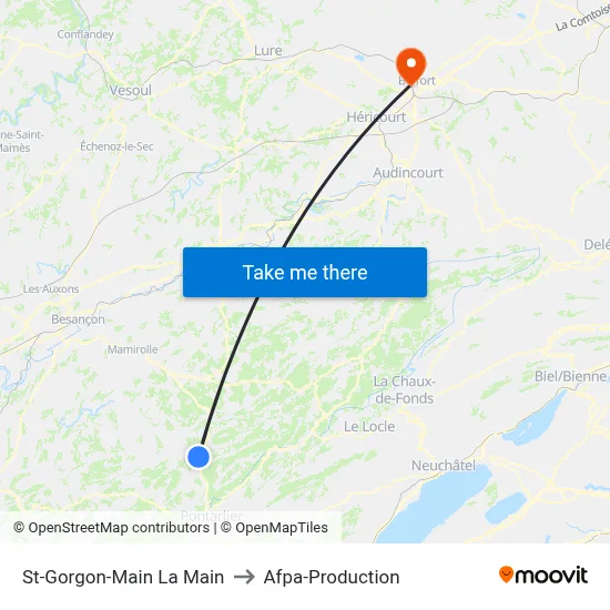 St-Gorgon-Main La Main to Afpa-Production map