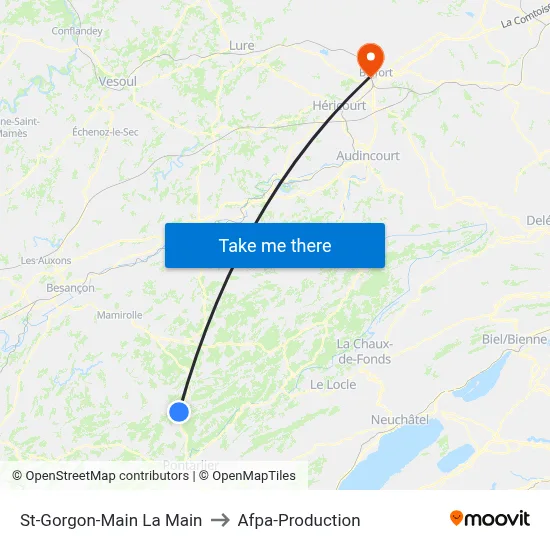St-Gorgon-Main La Main to Afpa-Production map