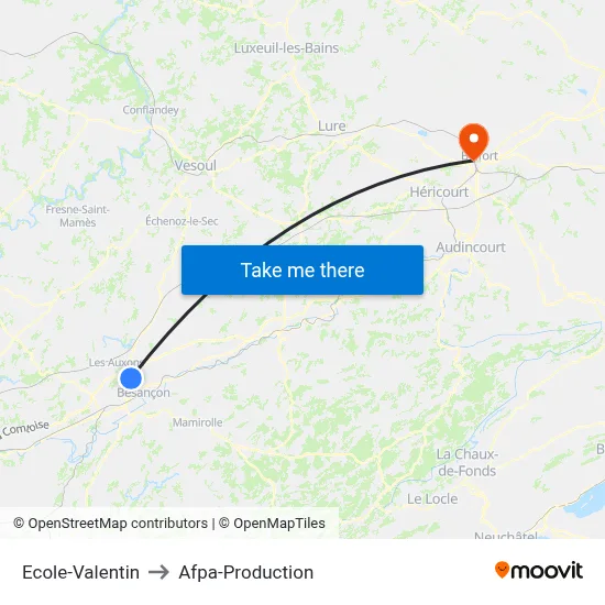 Ecole-Valentin to Afpa-Production map