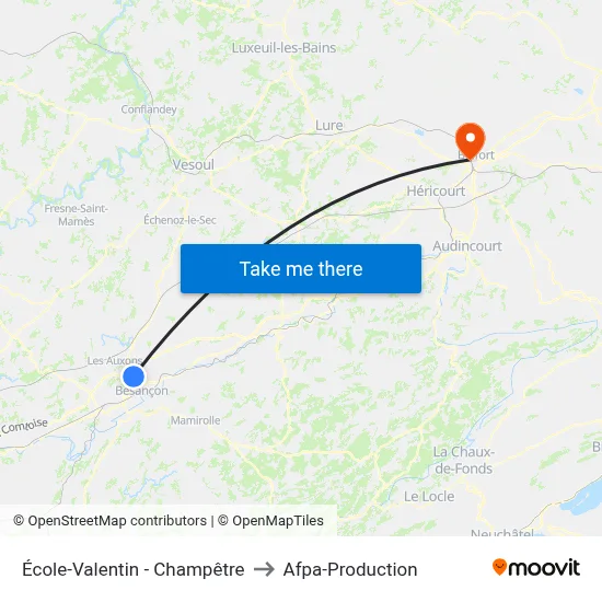 École-Valentin - Champêtre to Afpa-Production map