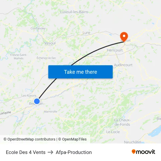 Ecole Des 4 Vents to Afpa-Production map
