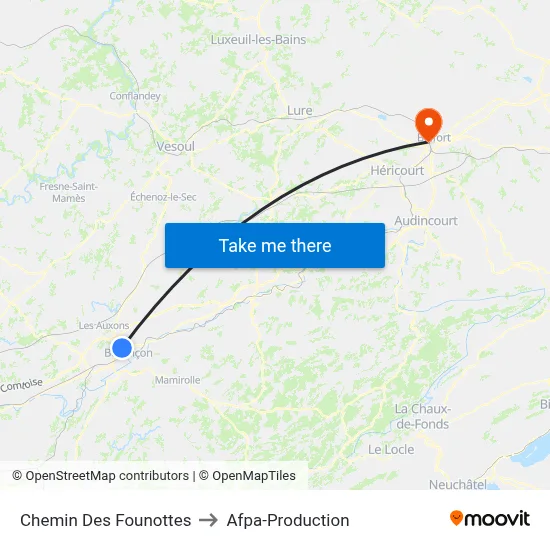 Chemin Des Founottes to Afpa-Production map