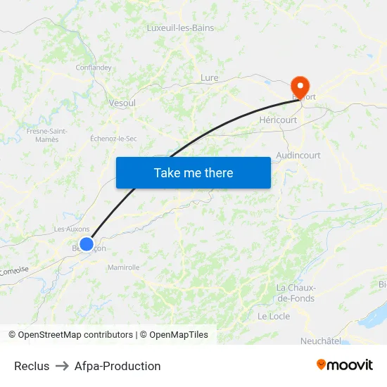 Reclus to Afpa-Production map
