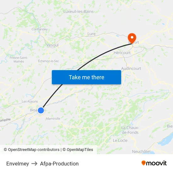 Envelmey to Afpa-Production map