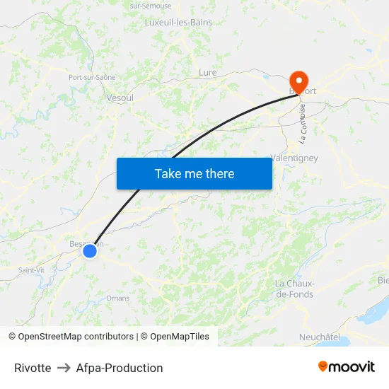 Rivotte to Afpa-Production map