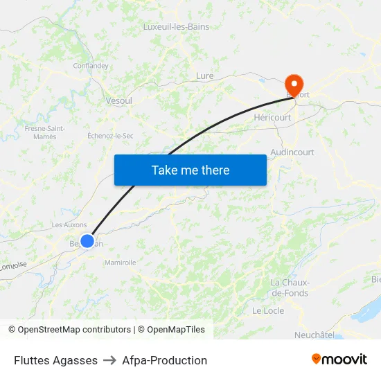Fluttes Agasses to Afpa-Production map