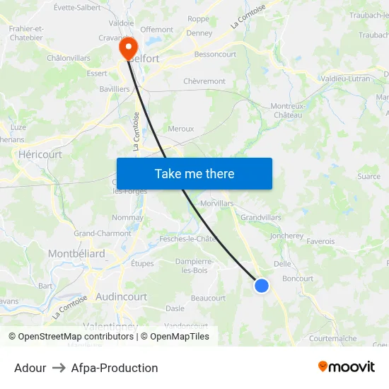 Adour to Afpa-Production map