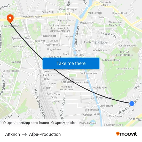 Altkirch to Afpa-Production map